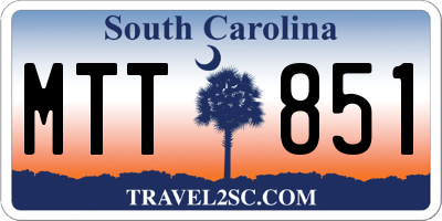SC license plate MTT851