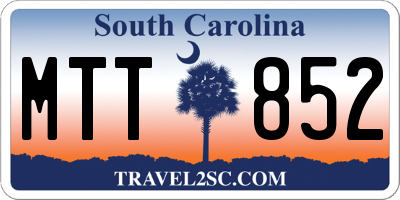 SC license plate MTT852