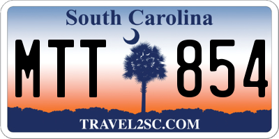 SC license plate MTT854
