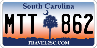 SC license plate MTT862