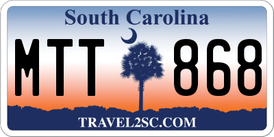 SC license plate MTT868