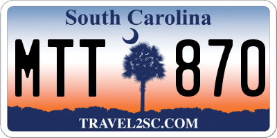 SC license plate MTT870