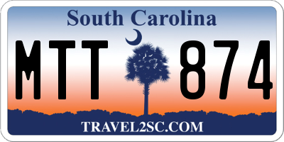 SC license plate MTT874