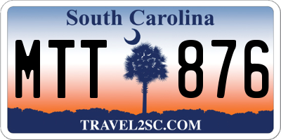 SC license plate MTT876