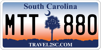 SC license plate MTT880