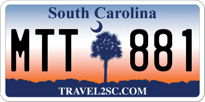 SC license plate MTT881