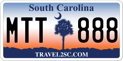 SC license plate MTT888