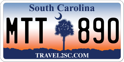 SC license plate MTT890