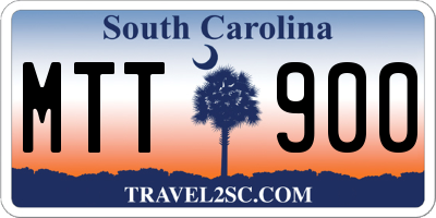 SC license plate MTT900