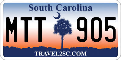 SC license plate MTT905