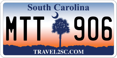 SC license plate MTT906