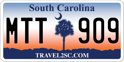 SC license plate MTT909