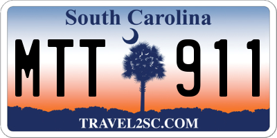 SC license plate MTT911