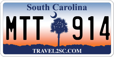SC license plate MTT914