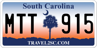 SC license plate MTT915