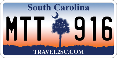 SC license plate MTT916