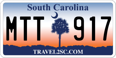 SC license plate MTT917