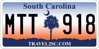SC license plate MTT918
