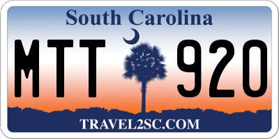 SC license plate MTT920