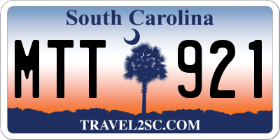 SC license plate MTT921