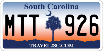 SC license plate MTT926