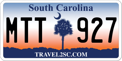 SC license plate MTT927