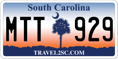 SC license plate MTT929