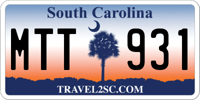 SC license plate MTT931