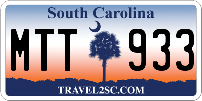 SC license plate MTT933