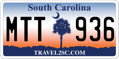 SC license plate MTT936