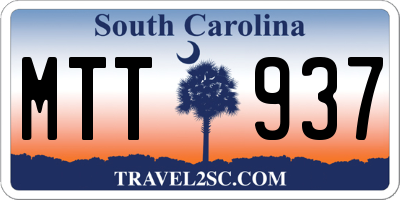 SC license plate MTT937