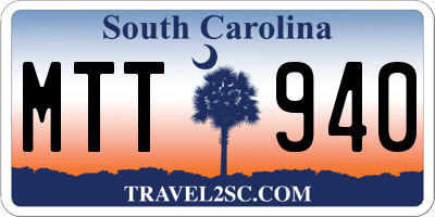 SC license plate MTT940
