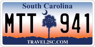 SC license plate MTT941