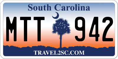 SC license plate MTT942