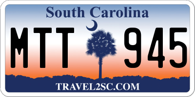 SC license plate MTT945