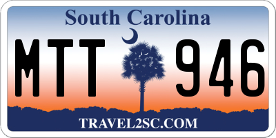 SC license plate MTT946
