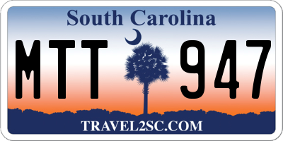 SC license plate MTT947