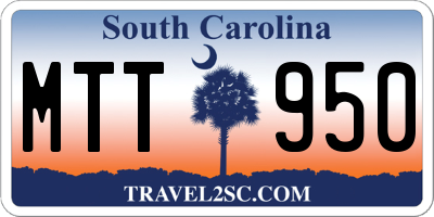 SC license plate MTT950