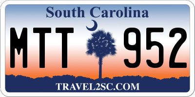 SC license plate MTT952