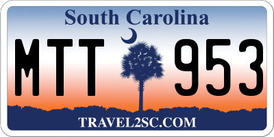 SC license plate MTT953