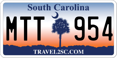 SC license plate MTT954