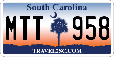 SC license plate MTT958