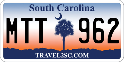 SC license plate MTT962