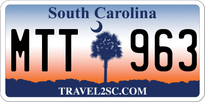 SC license plate MTT963