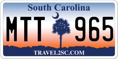 SC license plate MTT965