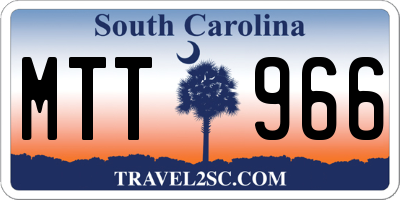 SC license plate MTT966