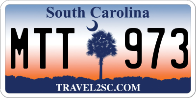 SC license plate MTT973