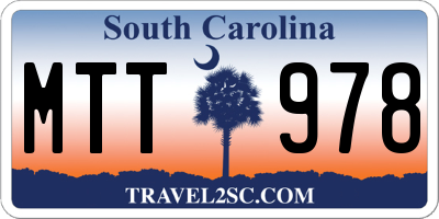 SC license plate MTT978