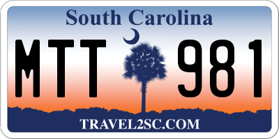 SC license plate MTT981