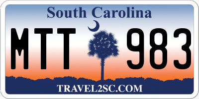 SC license plate MTT983